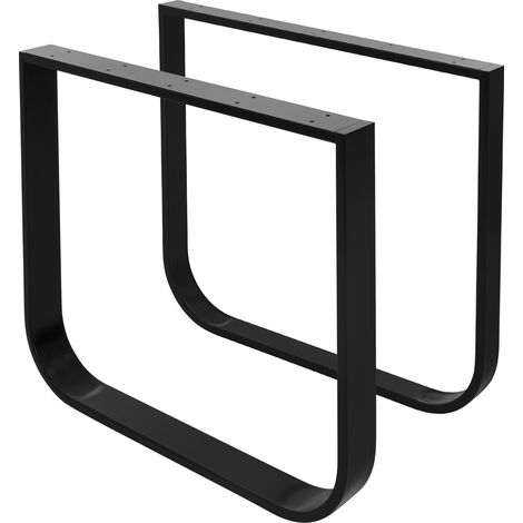 ML-Design 2 Stück Tischbeine 80xH72cm, Tischkufen O-Form, aus Stahl pulverbeschichtet, Schwarz, Industriedesign, Kufengestell für Esstisch/Schreibtisch, Tischgestell, Metall Möbelfüße für DIY-Projekte