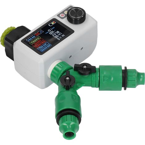 Minuteur d'arrosage solaire avec batterie rechargeable Ni-MH 1,2 V, détecteur de pluie, double connecteur, arroseur de jardin automatique (1/5)