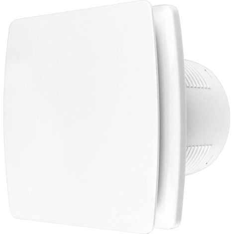 Badabluftventilator 100mm Timer mit Feuchtigkeitssensor und Rückschlagventil 95m³, Leiser Luftabzug für Bad, Küche, Büro, Toilette, Weiß, IPX4 (1/4)