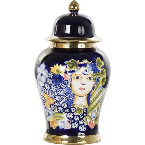 DKD Home Decor Vase Porcelaine Noir Shabby Chic 22x22x42 cm (1/4)