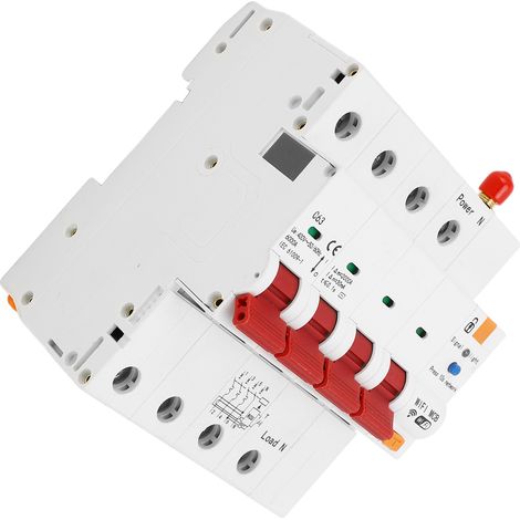 Disjoncteur WiFi Protection Fuite Télécommande Rail DIN 400V AC 63A 4P Interrupteur Automatique (1/5)