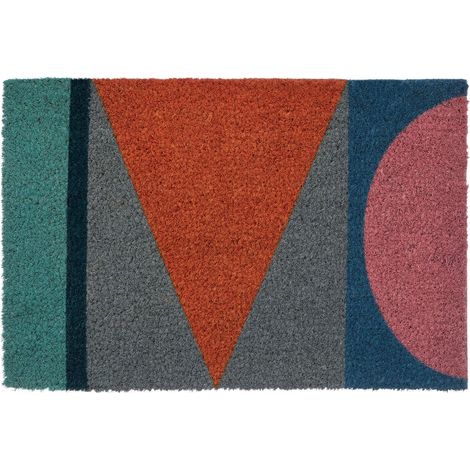 Premier Housewares Colorful  Geometric Design Door Mat Non Slip Floor Mat Indoor And Outdoor Welcome Mat With Robust Coir For Door Entrances House Entryway Kitchen Outside Porch And More 40 x 2 x 60 (1/3)