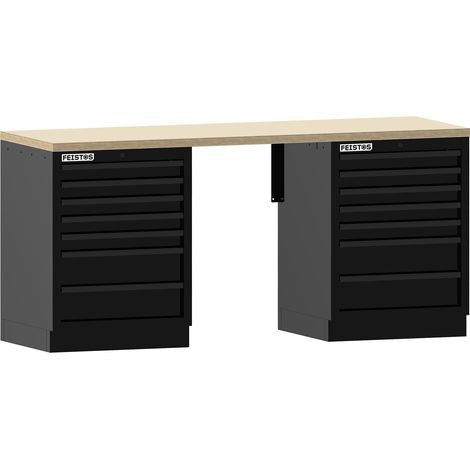 FEISTOS EOS 2x 7er Schubladenschrank+langer Platte