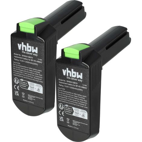 vhbw 2x Akku kompatibel mit Festool TXS Li, TXS 2.6 Li Set, TXS 2.6 Li Plus Werkzeug (2000 mAh, Li-Ion, 10,8 V)