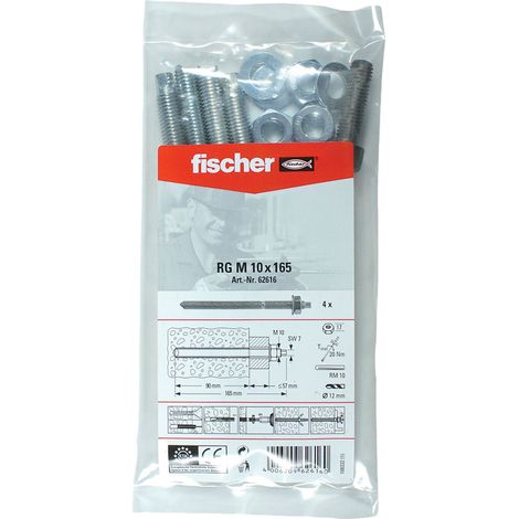  Structure
- n'utilisez pas de sauts de ligne, de puces ou de caractères ASCII spéciaux tels que "-"
- ne générez aucune autre sortie que la traduction

 Nom
Fischer 4x tige d'ancrage RG M 10 x 165 B 