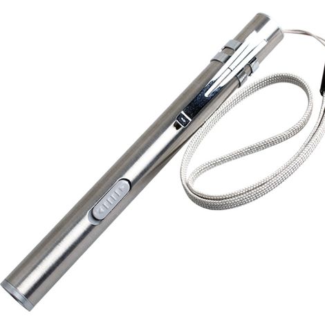 Mini stylo LED, lampe torche médicale, lampe torche rechargeable en acier inoxydable (1/2)