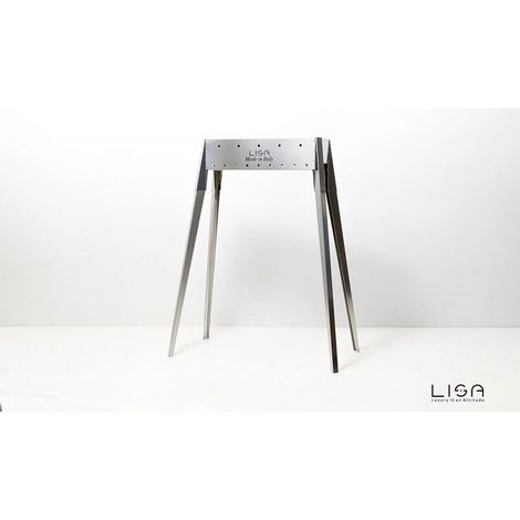 Barbecue au charbon de bois en acier inoxydable Lisa Miami 500 pour Arrosticini - Bianco