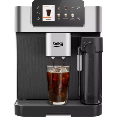 Machine a café avec broyeur - BEKO - CEG7348X - 1350 W - 250g de grains - Noir / Silver (1/4)
