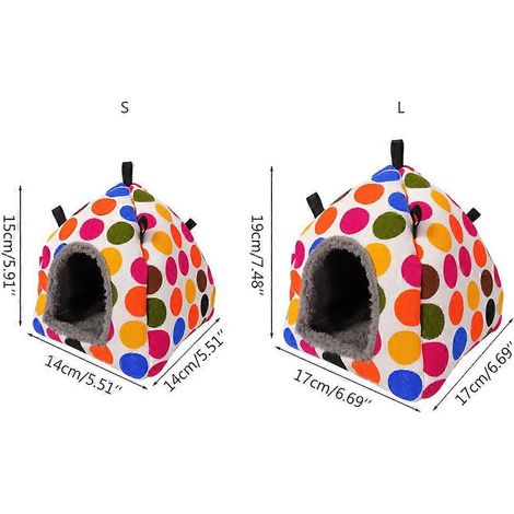 Nid douillet en peluche rouge de Noël pour perroquet, hamac chaud et confortable, petit lit d'hiver pour perruches et calopsittes - Chat bleu (1/4)