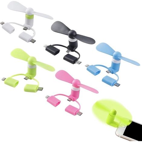 Mini ventilatore per cellulare 3 in 1，mini ventilatore per cellulare，5 pezzi，ventilatore USB portatile，piccolo telefono cellulare (1/5)