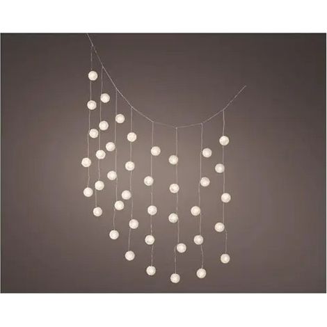 Luci LED da esterno per ombrellone e pergola 120 cm con 40 lanterne bianco caldo