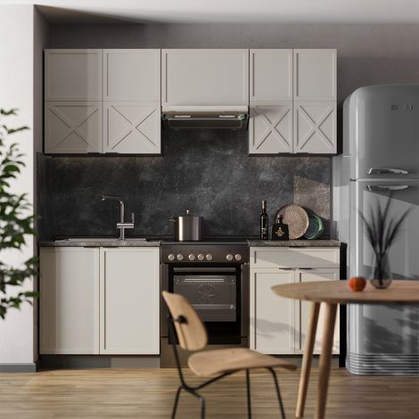 Cuisine Fame-Line, GrisBeige/Anthracite, 200 cm , PT Chêne, Vicco (1/5)