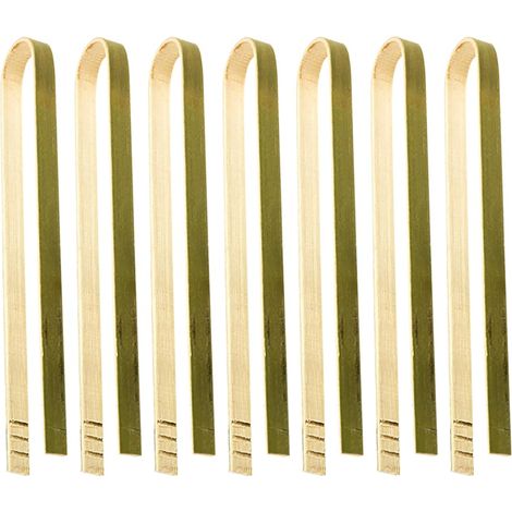 Lot de 20 petites pinces à salade en bois de 12 cm pour cuisine, service alimentaire, buffet, fête, mini pince à fruits pour pain toast (1/4)