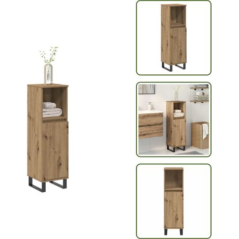 Armario de baño madera contrachapada - vidaXL Armario de baño madera de ingeniería roble artisan 30x30x100 cm - Armario de baño industrial
