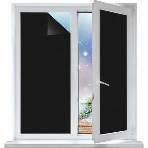 Film de confidentialité pour vitres, espace de travail, domicile, salle d'eau, chambre, cuisine, voilage adhésif occultant (SKU: 94079164 Offre: 1214LIU17) (1/4)