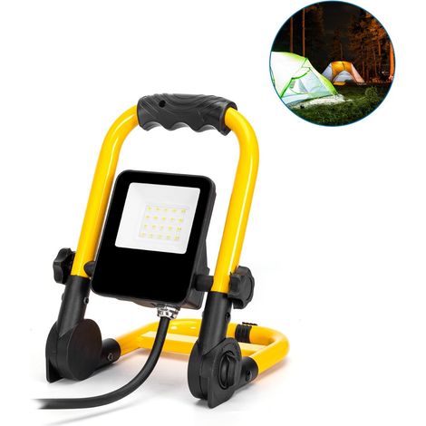 Faro LED da cantiere 10W 6500K pressofuso con cavo da 1,8m (1/4)