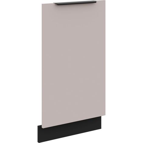 Frontblende für vollintegrierten Geschirrspüler 45 cm Küche ARONA Kaschmir beige matt + Schwarz Küchenzeile Küchenblock Einbauküche (1/4)