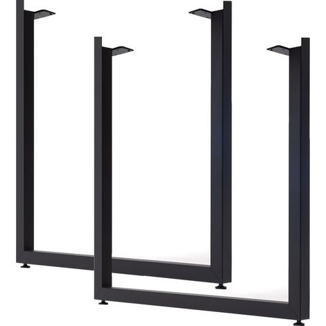 Conjunto patas de acero para mesas 2 uds en acabado Negro Texturizado medidas 80x73 (ancho x alto)  modelo Uley.