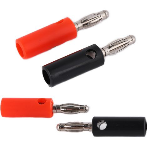 10 adaptateurs de connecteurs de câble DIY U56 de 4 mm avec fiche banane pour tests électriques, rouge, noir, jaune, vert, bleu.