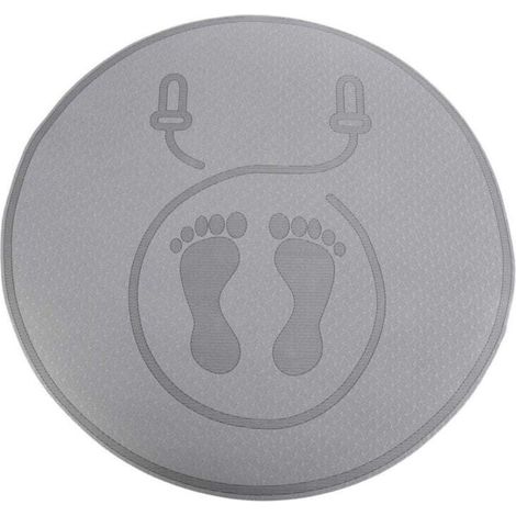 Tapis de corde à sauter absorbant les chocs et insonorisant, tapis de yoga pour l'intérieur et l'extérieur, noir (1/4)