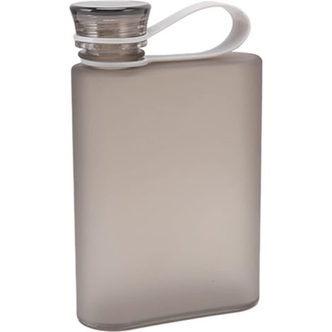 [JAMAIS UTILISÉ]Flat Water Bottle, 380 ML Transparent A5 Water Bottle Waterproof Rectangle Water Bottles Handbag Cold Flask for Outdoor Sports Gym Camping Hiking 4.1 x 6.4 (Grey) (1/5)