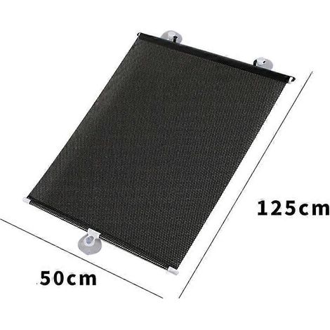 Pare-soleil de voiture, rideau pare-soleil rétractable et pliable pour vitres avant, arrière et latérales, protection UV, noir, 50 x 125 cm (1/5)