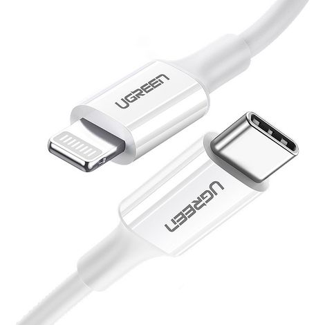 Cable para iPhone MFi USB-C - Lightning 20W 3A 1m blanco (1/5)