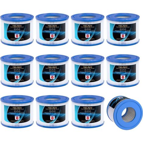 Filtre VI, spa pour piscine, cartouches filtrantes VI, WhirlpoolMiami Monaco, filtre de piscine remplace la cartouche d'origine, accessoires de spa, Coleman SaluSpa 90352E (12 pièces) (1/5)