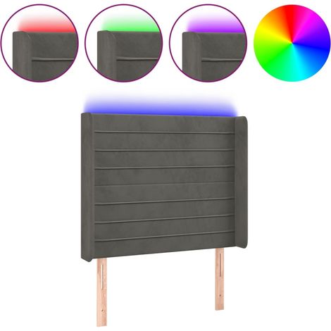 Maison Exclusive - Testiera a LED Grigio Scuro 83x16x118/128 cm in Velluto
