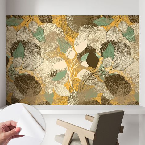Tapete Selbstklebend - abwaschbar - Tapete mit Motiv - trendige Wanddeko - elegant Fototapete Pflanzliche Schönheit 104x70 cm (1/5)