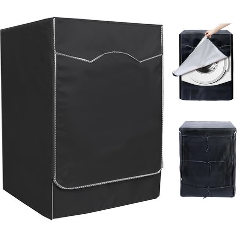 Housse de machine à laver 60 x 60 x 85 cm, housse de machine à laver à quatre côtés avec double fermeture éclair, housses imperméables pour lave linge (1/5)