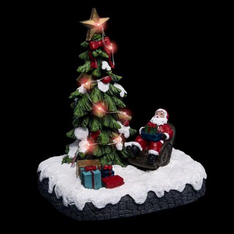 Paris Prix - Village De Noël Père Noël laponie 18cm Multicolore