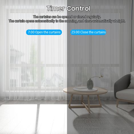 Lot de 2 moteurs de rideaux intelligents avec commande vocale WiFi et Bluetooth, robot électrique, application et minuterie, compatibles avec les tringles romaines. (1/5)