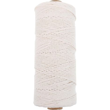 Ficelle Macramé en Coton 1,5 MM 200 M pour Décoration Murale, Tuteurage de Plantes et Usage Alimentaire, Cordon Tressé pour DIY (1/5)