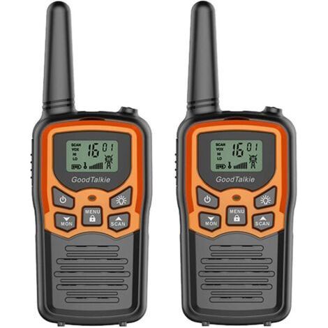 Long Range Walkie Talkies for Adults with 22 FRS Channels, Family Walkie Talkie with LED Flashlight, VOX LCD Display for Hiking, Camping, Travel (2 Pack Orange) (1/3)