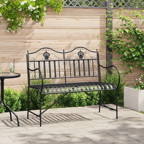 Maison Exclusive - Gartenbank Schwarz 103,5 x 59 x 89 cm Stahl (1/5)