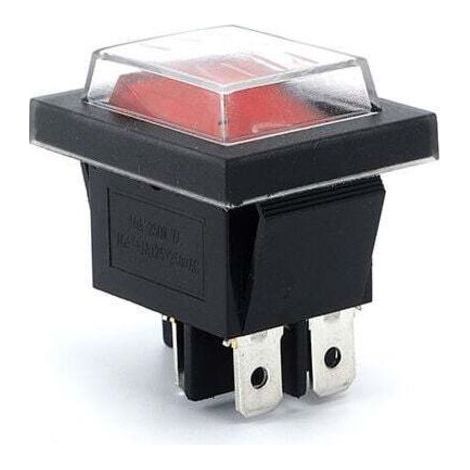 3Pcs Red Light ON/OFF Rocker Switch With Waterproof Cover (1/4)