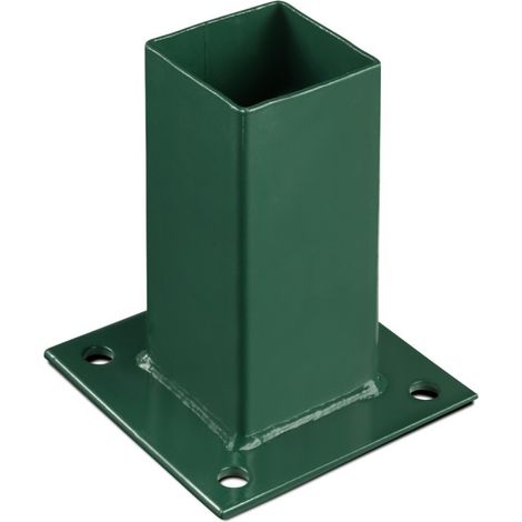 Easycloture – Platine de fixation 60 x 60 mm pour portillon grillagé – Acier galvanisé – Pose sans scellement sur béton – Dimensions au sol 120 x 120 mm