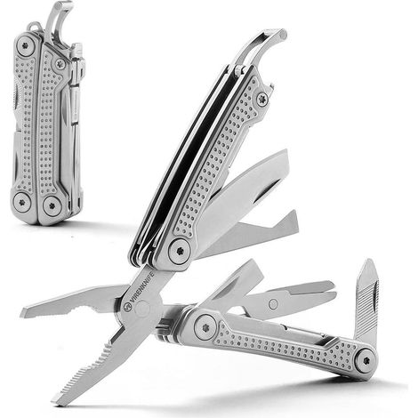 Multitool Edelstahl 11-in-1 mit Zange, Messer, Flaschenöffner für Outdoor & Camping
