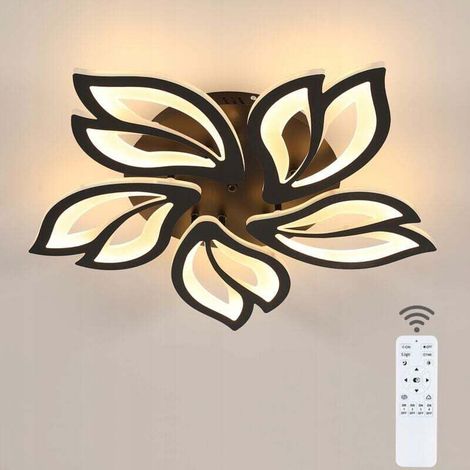 COMELY Dimmable LED Ceiling Light, 45W 6000LM Living Room Ceiling Light, Black Acrylic Ceiling Lamp with Remote Control for Living Room, Bedroom, Dining Room, Balcony (1/5)