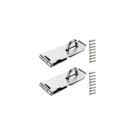 Pestillo de puerta, cierre de puerta, cerradura de pestillo de puerta, acero inoxidable de 5 pulgadas con tornillos para jardín, garaje, color plata, 2 piezas - Crezuo