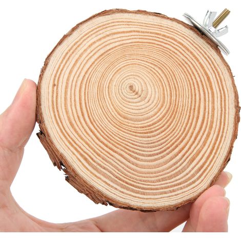 Percha redonda para pájaros, soporte de madera natural para pájaros enjaulados, loros mordedores, 6-8 (1/5)