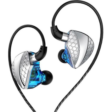 QKZ Hi6T HiFi In-Ear-Kopfhörer mit dynamischen Treibern, hochauflösendem Stereo-Surround-Sound und eingebautem Mikrofon, ideal für Sport und Gaming (C).