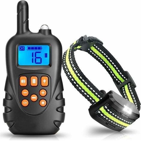 Collier de Dressage pour Chien, Collier Anti Aboiement avec Télécommande de 600 Mètres Récepteur Étanche IPX7 Rechargeable avec 3 Modes Vibration/Choc/Beep Sonore (Gris) (1/5)