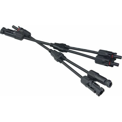 1 paire de connecteurs professionnels pour câbles de panneaux solaires, type Y (1 à 2 broches), pour système de panneaux photovoltaïques solaires -, (1/5)