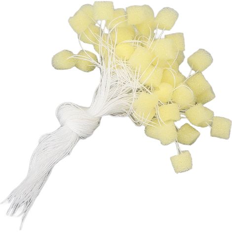 Lot de 50 bouchons d'oreille souples en mousse pour appareils auditifs, avec cordon, jaunes. (1/5)