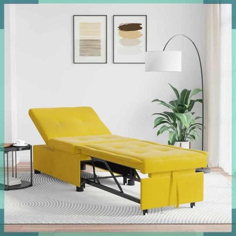 42008601 Canapé-Lit Jaune 194 x 67 x 82 cm Velours (1/5)