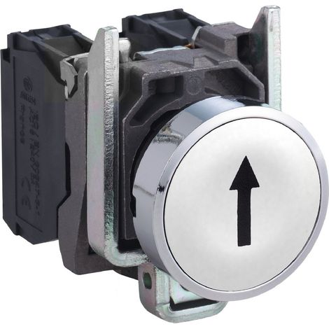 Harmony bouton-poussoir blanc Ø22 retour ressort encastré blanc flèche haut 1NO - XB4BA3341