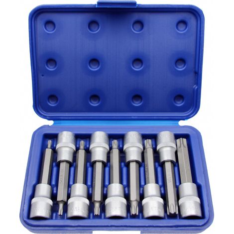 Torx Bit Nüsse 9-teilig T20 bis T60 lang 100 mm 1/2 Zoll