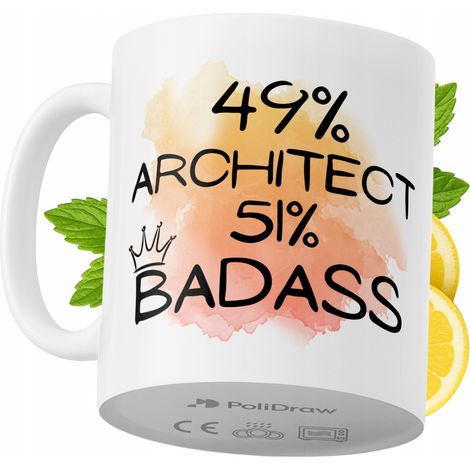 Mug humoristique pour architecte, avec un texte amusant et un design graphique original. Idéal pour les anniversaires, les fêtes et les occasions spéciales. Mug premium pour la maison, le bureau et le (1/5)